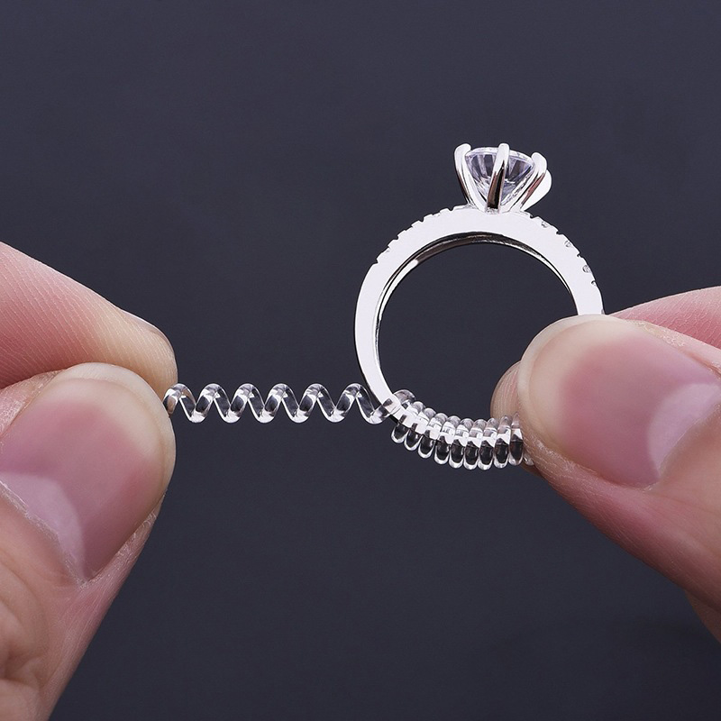 

Ring Size Adjuster for Loose Rings Mandrel for Making Jewelry Guard, Spacer, Sizer, Fitter - Spiral Silicone Tightener Set