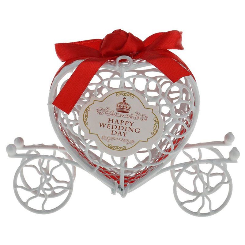 

Metal Carriage Gift Box Gift Box Decoration - red + white