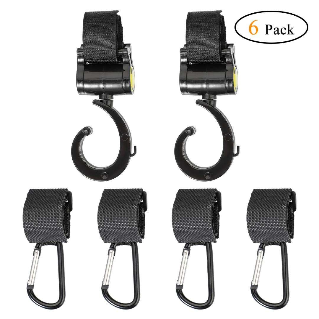 

2/6pcs Stroller Hooks Wheelchair Stroller Pram Carriage Bag Hanger Hook Strollers Shopping Bag Clip Accessories