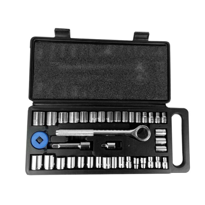 

40Pcs Socket Wrench Set Combination Hand Tool Kit Socket Wrench Set Sockets Tool DIY Metalworking Repairing Portable Black