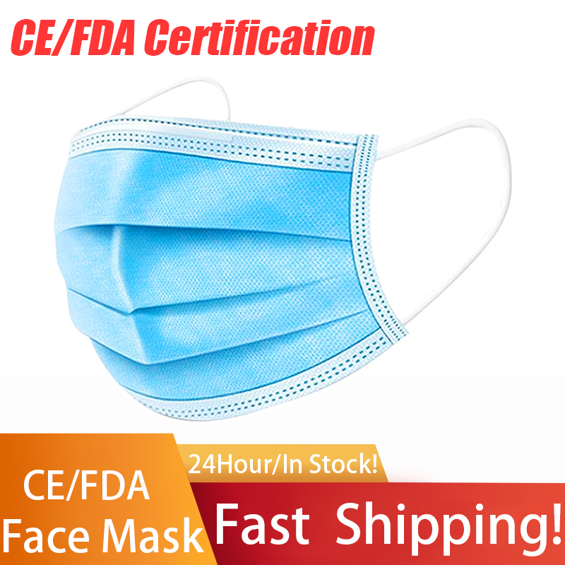 

In Stock! Disposable Face Mask 50pcs 3-Layer Protection and Personal Health with Earloop Mouth Sanitary