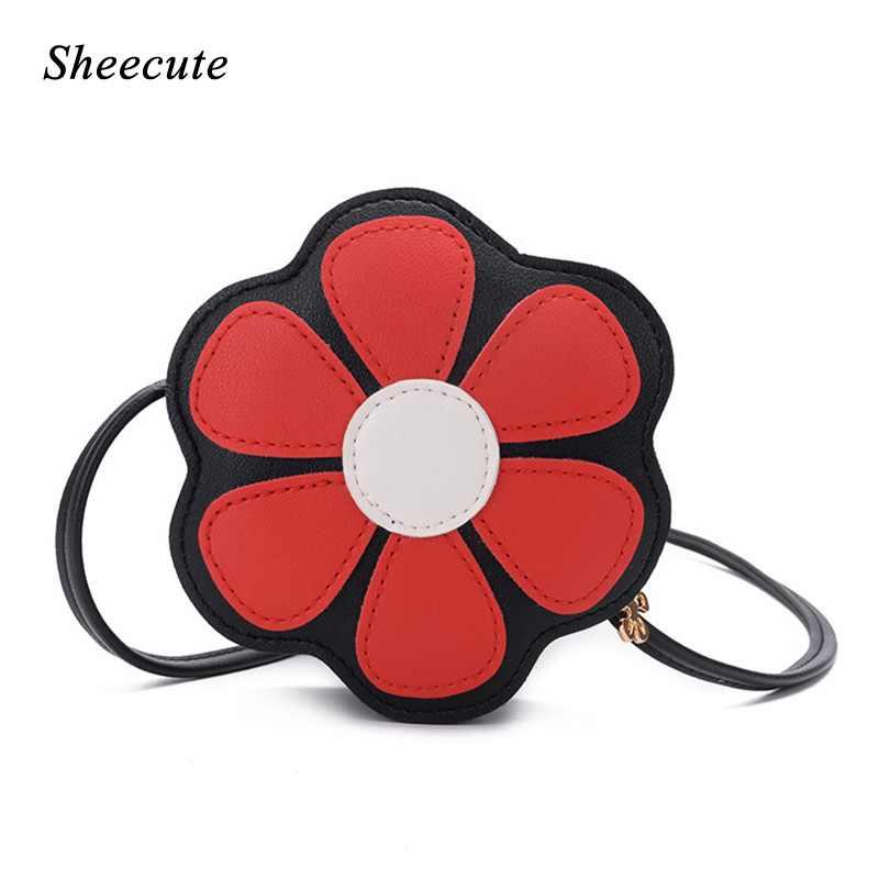 

Children Cylinder Crossbody Bag for Girls Messenger Bag Soft Leather Cute Flower Kids Messenger 2020 New Mini Shoulder Bags, Orange