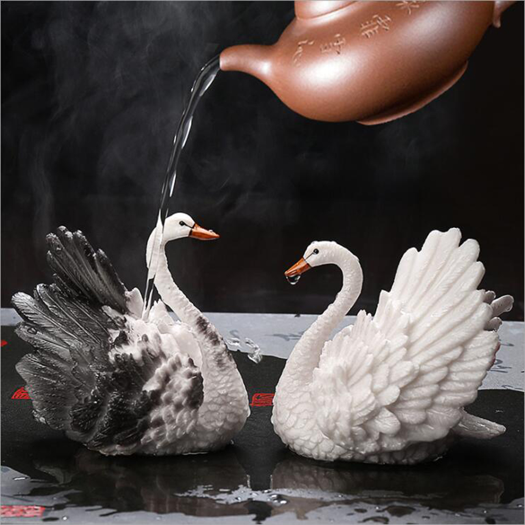 

color-changing tea pet swan statue chinese ornament kung fu tea accessories