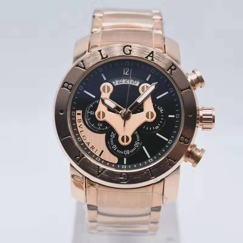 

All Subdials Work Rose Gold Black Quartz Chronograph Man Waterproof Sport Mens Watch Casual Men Watches Relogio Masculino Big dial Watch