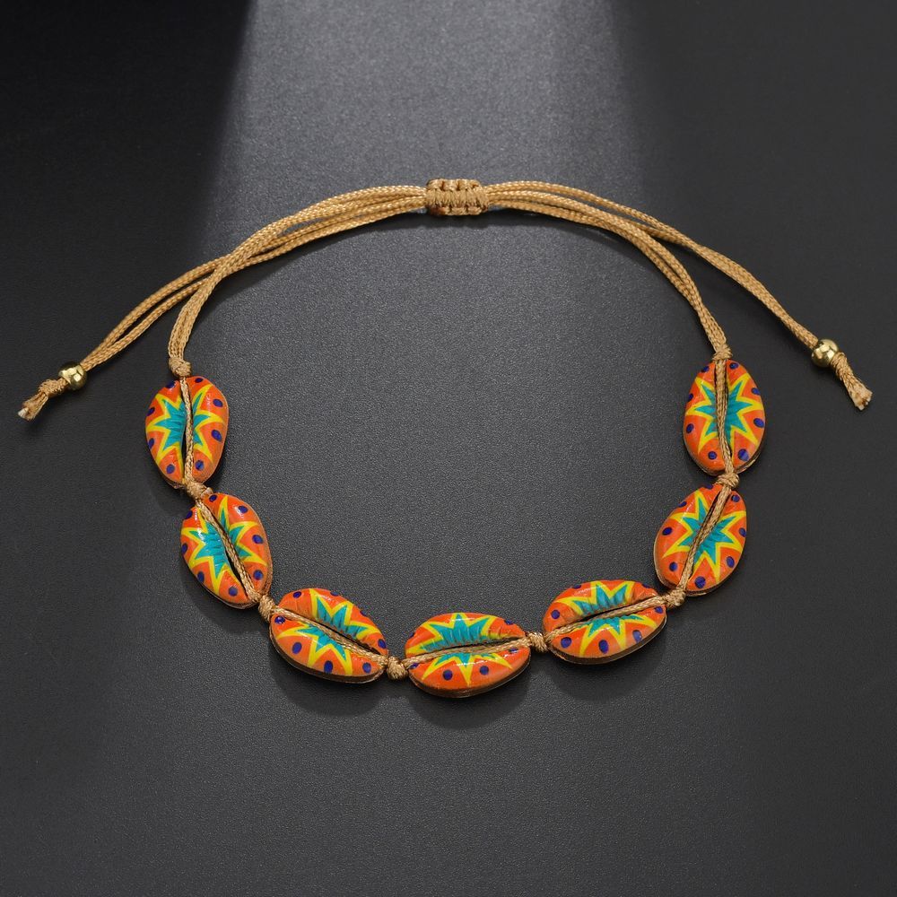 

Shell Jewelry Accessories Hawaii On Vacation Amorous Feelings Bracelet Colorful Jet Alloy Shell Bracelet Weave Bracelet