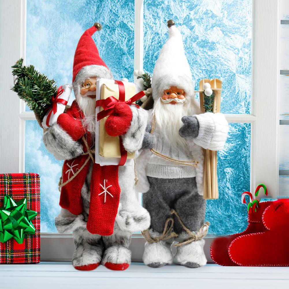 30cm Christmas Sitting Ornament Simulated Santa Claus Doll Old Man