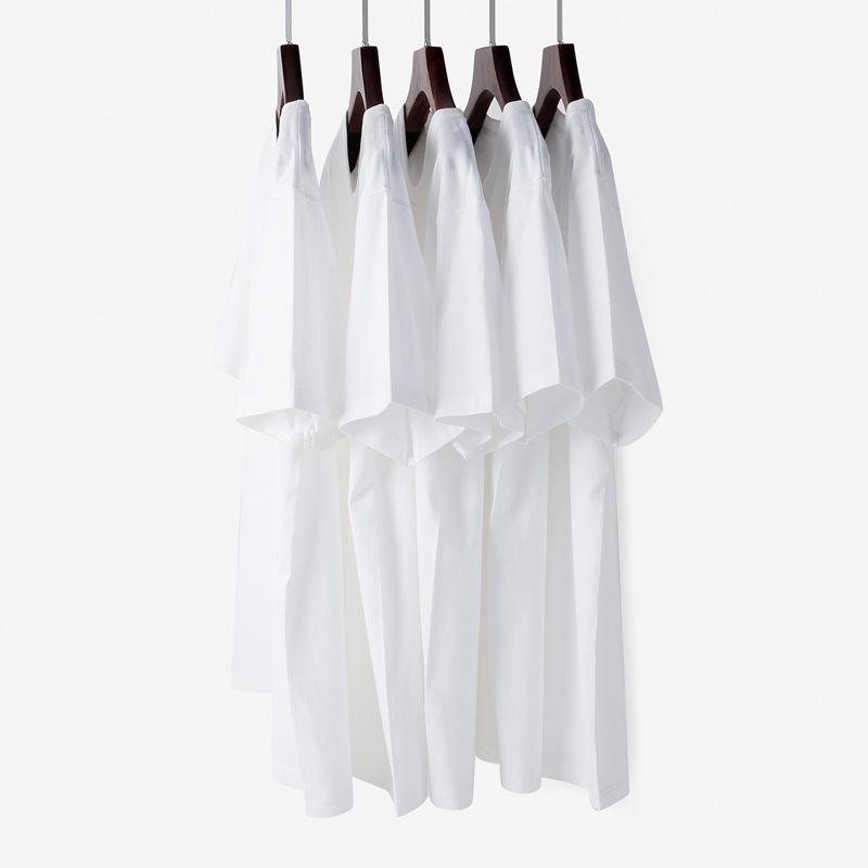 

quality men womens shortsleeve crewneck 100 cotton solid tshirt, White
