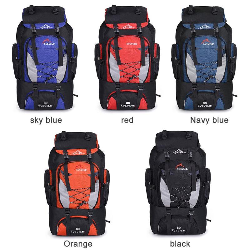 

Practical 80L Waterproof Nylon Hunting Field Survival Traveling Backpack Mountaineering Backpack Outdoors Camping Bag, Red