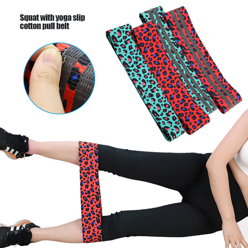 

Yoga Resistance Band Elastic Anti-slip Leopard Printed Exercise Band for Leg Hip Training ASD88, Red