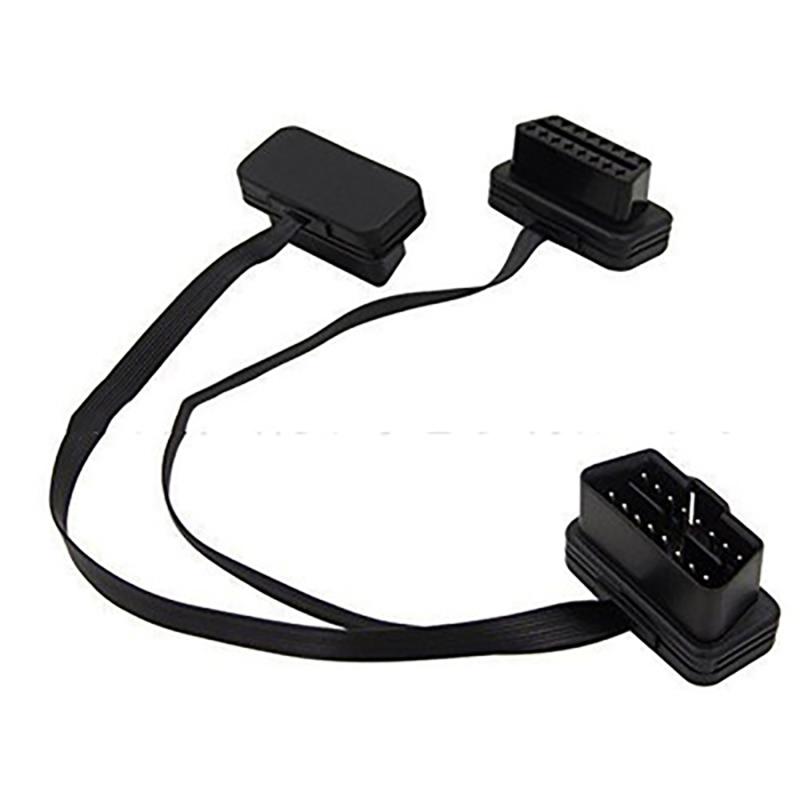 

16 Pin Male To Double Female Splitter Flat Thin Connector Extension Cable for ODB2 Memory Saver Battery Replace Tool