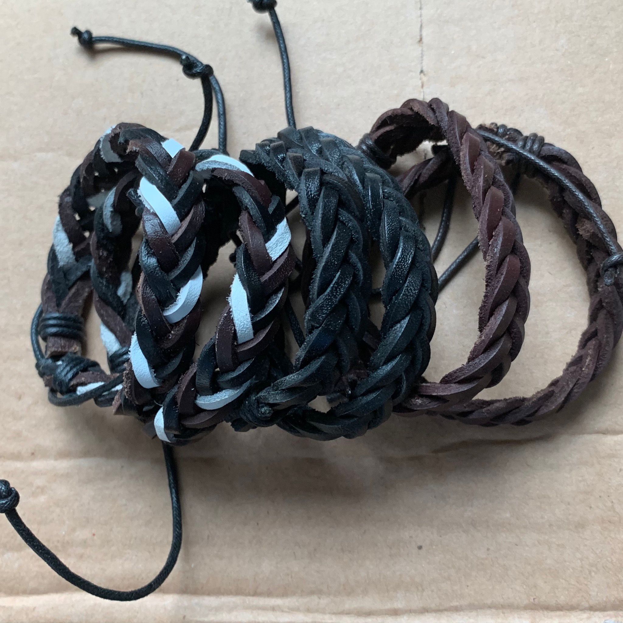 

Casual Vintage Punk Brown Black Handmade Weave Rope Men Leather Bracelets For Women Homme Men Jewelry boys girls friendship Christmas gift, Golden;silver