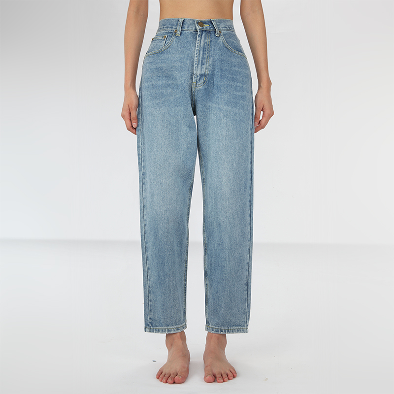 

Iupl Wedgie Streetwear Spring and Summer High Waist Loose Wide Leg Pants Radish Washed Blue Daddy Jeans Female Plus Size Women