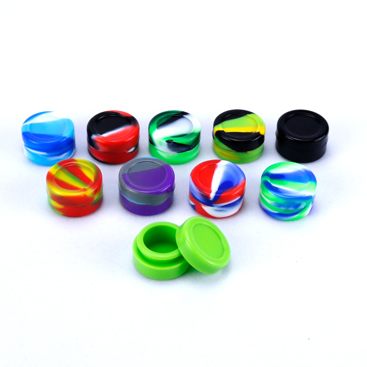 

Nonstick wax containers silicone box 5ml silicon container food grade jars tool storage jar oil holder for vaporizer vape FDA approved
