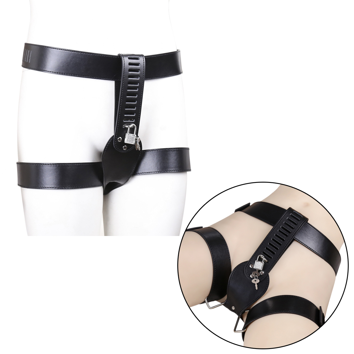 

Women Chastity Belt Lock Shorts Sexy Panties PU Leather Thongs Pants Restraint Bondage Bdsm Lingerie Briefs Female Underwear T200510