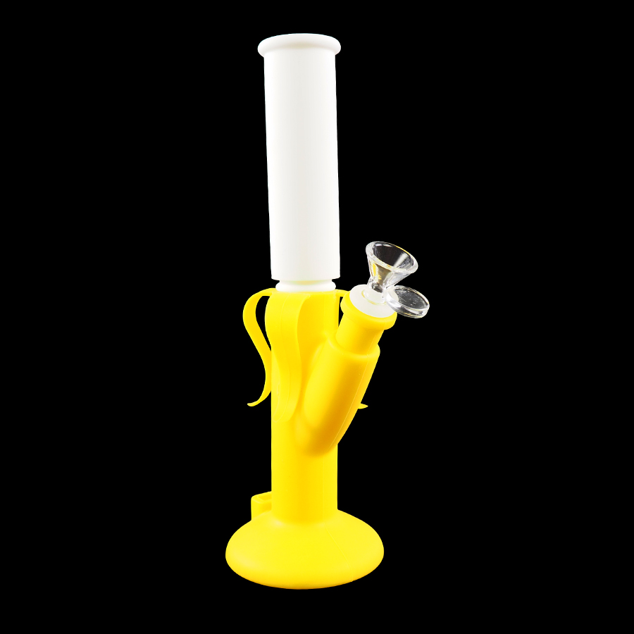 

wholesale Banana water pipe heady Honeycomb Bong with glass bowl 14mm joint size oil rig with compartment for smoke dry herb wax vaporizer