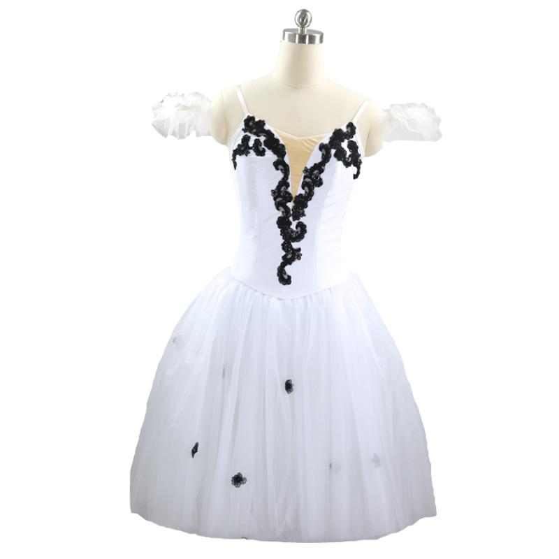

Professional Kids Girls Ballet Performance Wear White Ballet Romantic Tutu