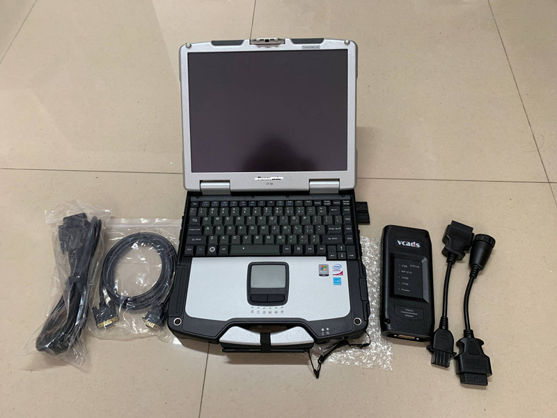 

truck diagnosis scanner tool vcads pro with laptop cf30 toughbook ram 4g cables full set ready to work