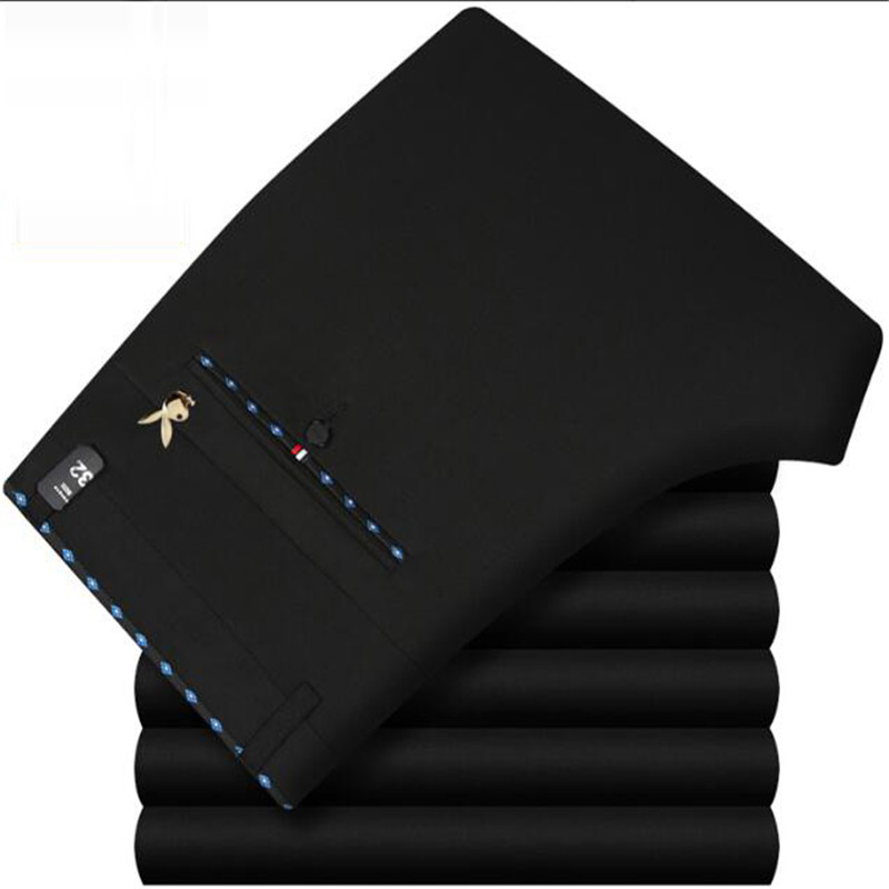 

2020 Men's Autumn Fashion Business Casual Long Pants Cotton Suit Pants Male Elastic Straight Formal Trousers Plus Size 28-40, 108