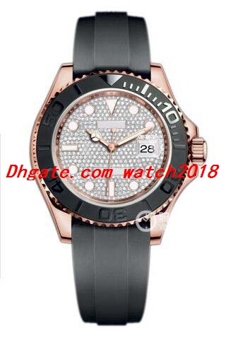 

Free Shipping Luxury Watch 2019 New 40mm Everose Gold Rubber Strap Watch Date 116655 Automatic Fashion Men's Watches Wristwatch, Make waterproof