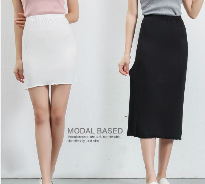 

Women lingerie Invisibly Smooth modal Half Slip stretch fabric lace underskirt dress intimate full slips underdress cotton full, 38cm