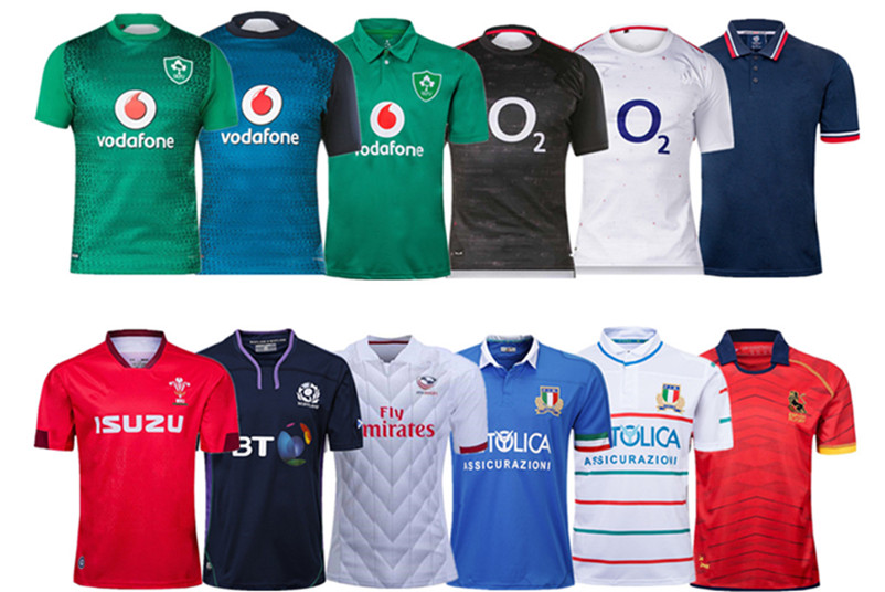 

2018 Ireland IRFU HOME RUGBY JERSEY WALES SPAIN Italy SCOTLAND USA RUGBY JERSEY size S-3XL Top quality Free shipping, Black