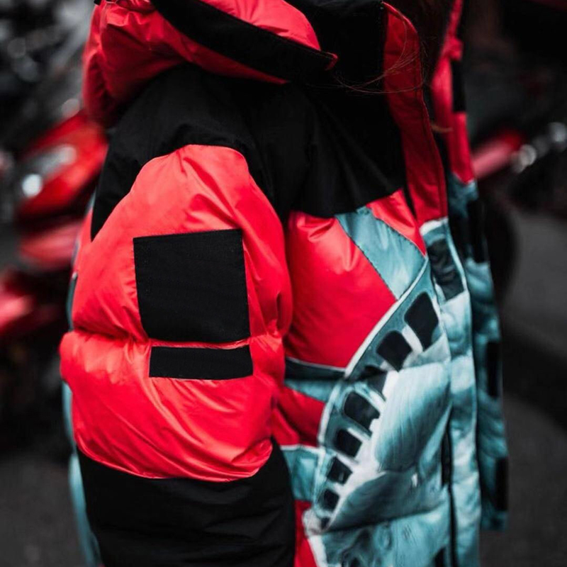

Fashion- Mens Designer High Quality Winter Jacket Luxury Mens Designer Portrait Printing Winter Coats M-XL, Yellow