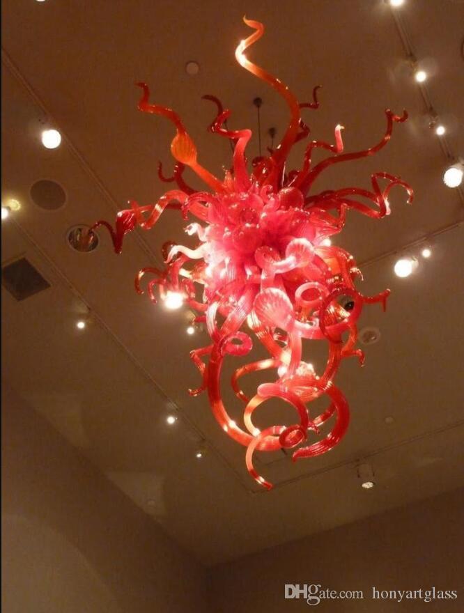 Free Shipping Fancy Design Cheap Pendant Light Newest Red Colored Murano Glass Modern Lamp On Sale-image-524889091