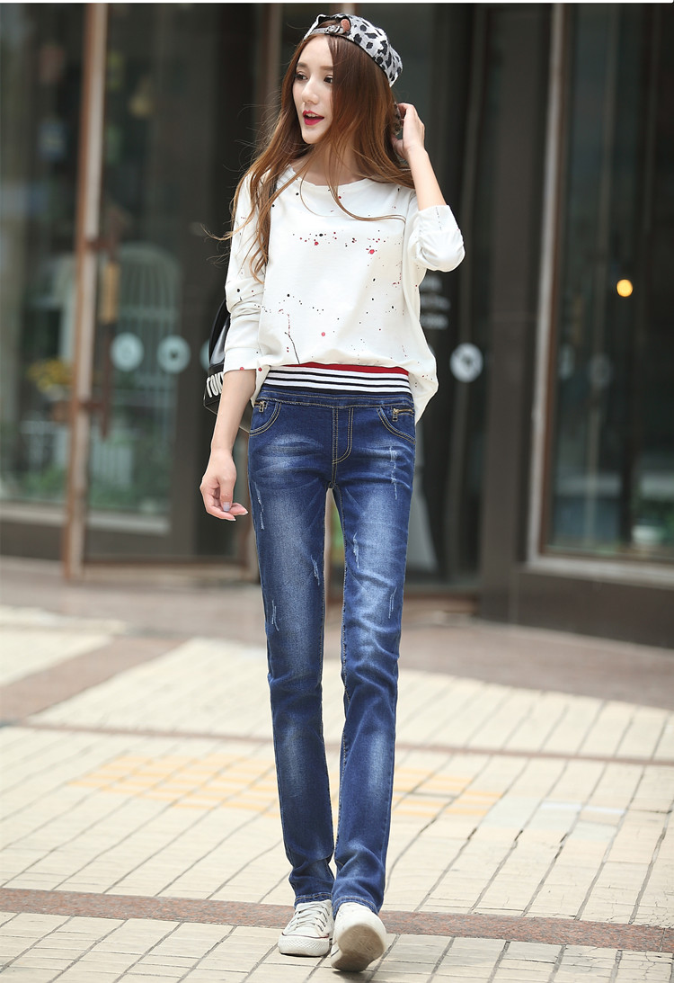 

Deep Blue The New Autumn Show Thin Wide-Legged Straight Canister Joker Ins Loose Han Edition