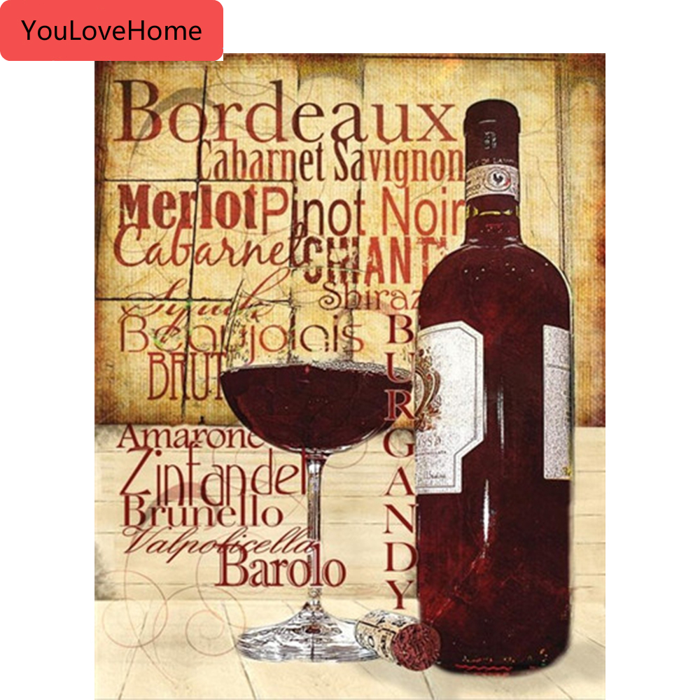 Paint By Numbers Kits Crafts Delicious Wine Still Life Wines Heart Painting Artwork Paint By Numbers Kit Diy Adrp Fournitures Fr