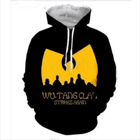 

mens Designer Hoodies For Men Sweatshirt Lovers 3D Wu Tang Clan Hoodies Coats Hooded Pullovers Tees Clothing WP011, Black