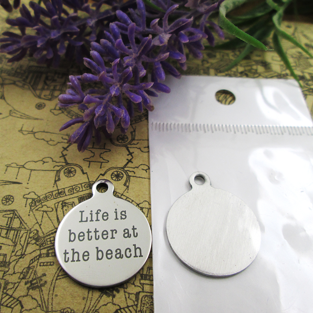 

40pcs--"Life is better at the beach"stainless steel charms more style for choosing DIY Charms pendants for necklace