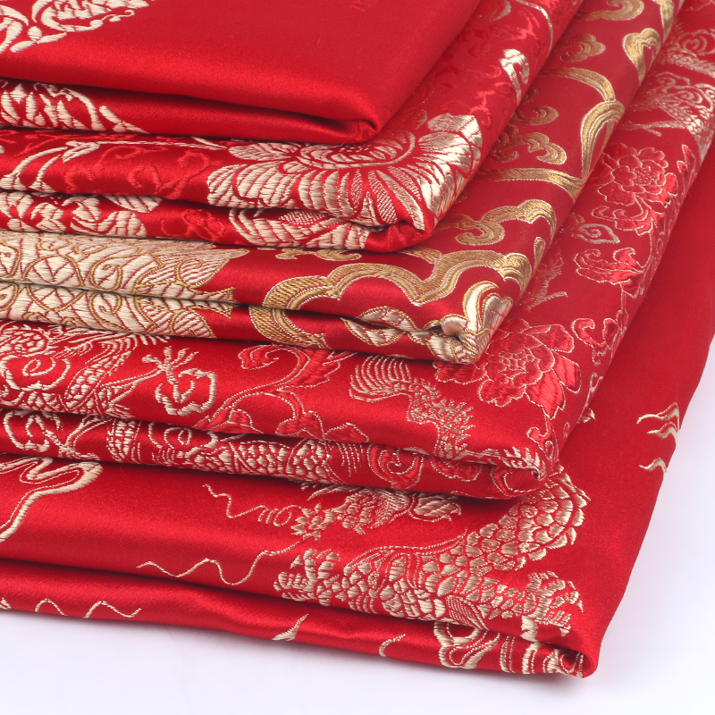 Chinese Silk Imitation Brocade Jacquard Fabric Fabric Cheongsam Costume Formal Dress Material Shroud Clothing Bag DIY Cloth-image-538982649