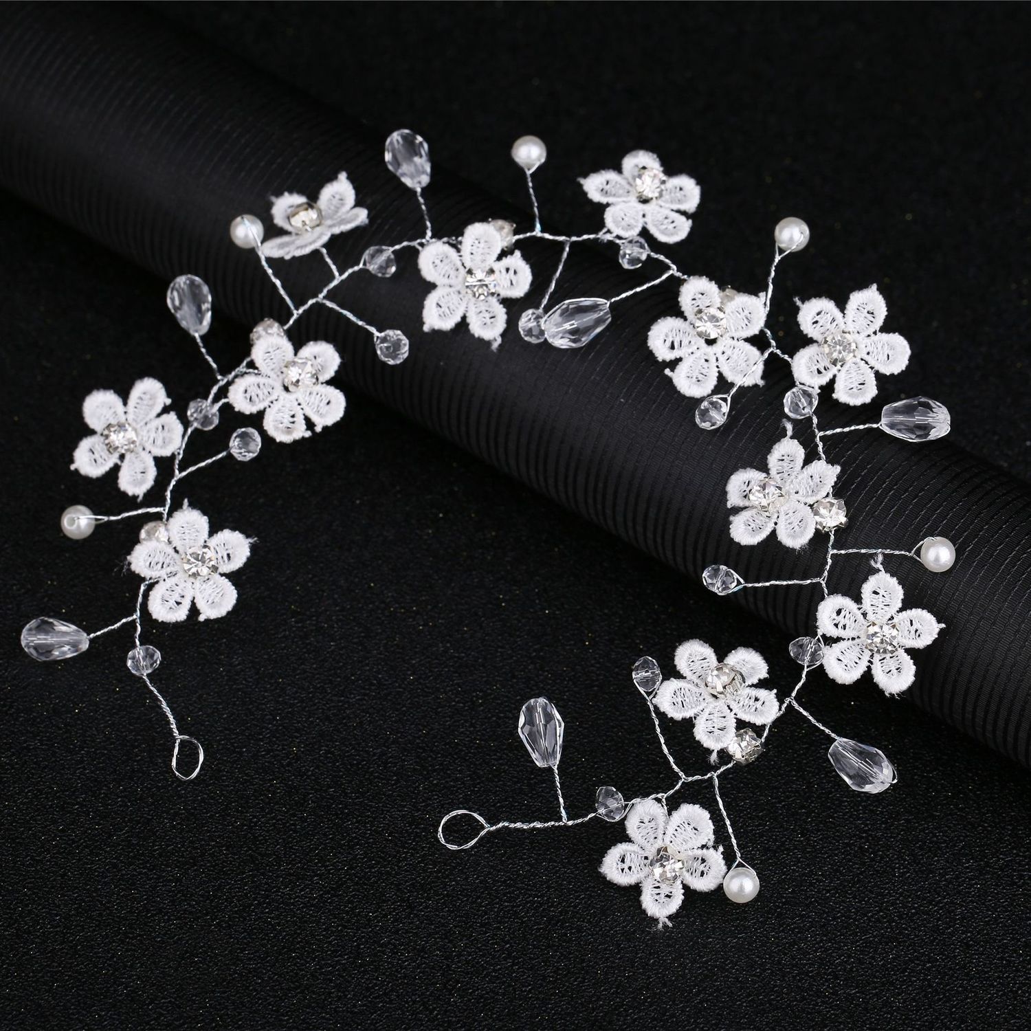 

Bride Manual Headwear Lace Flower Flower Manual Pearl Marry Hair Decorate Hair Band Korean Wedding Dress Accessories