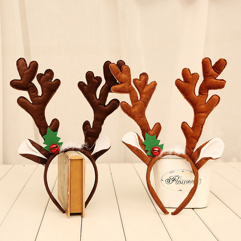 

1PC Christmas Decoration Big Reindeer Headband Antlers Xmas Deer Ears Headband Christmas Hair Accessories For Adults