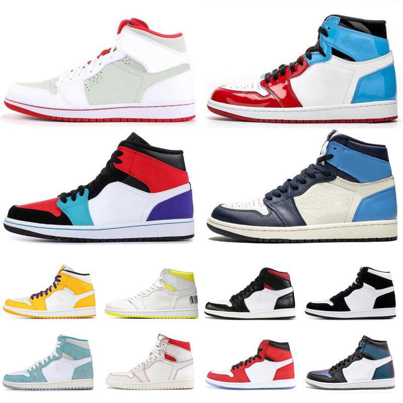 

1s Mens basketball shoes top 1 Fearless Multicolor Hare TURBO GREEN Phantom UNC Obsidian Yellow toe sports sneaker size 5.5-11, Royal