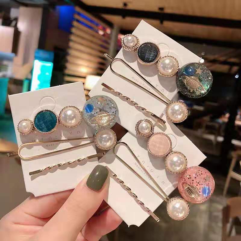 

S916 Hot Fashion Jewelry Starry Sky Beauty Barrette Hair Clip Women Girls Hairpin Barrettes 3pcs/set