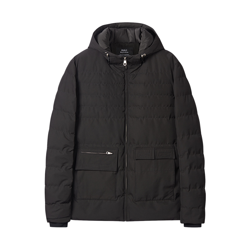 

Winter Cotton Hooded Jcacket Men's Thick Fashion Coat Men's Cotton Male Winter Coat Clothing 2019 DD6MF, Black