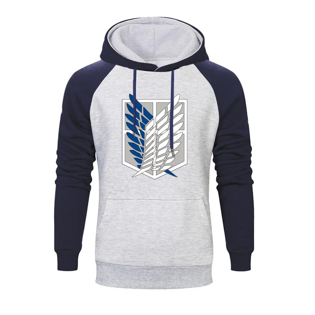 

2019 New Attack On Titan Japanese Anime Raglan Hoodie Fashion Men Autumn Sweatshirt Hip Hop Tops Winter Harajuku Streetwear, Yellow black