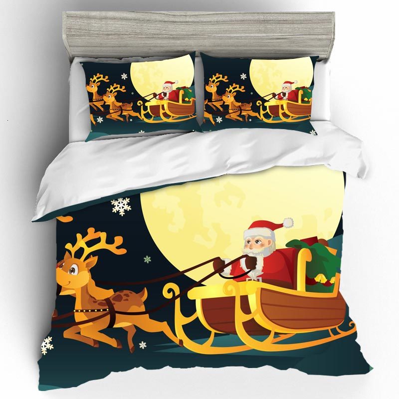 

Queen Christmas Bedding Sets Home Textile Duvet Cover Single King Bedding Set Bed Sheets Pillow Cases Bed Linen Ropa De Cama, Cd0591