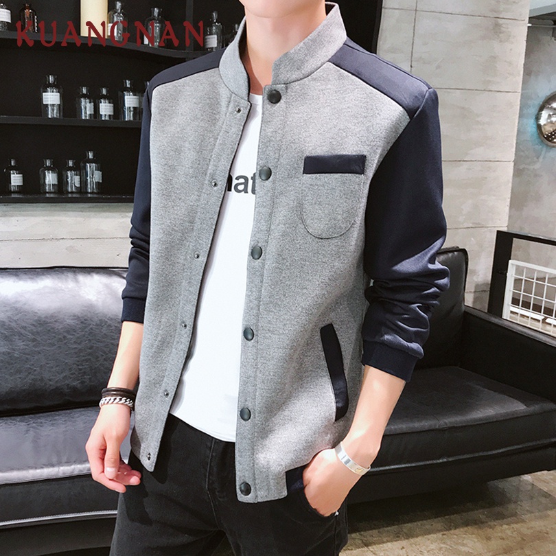 

KUANGNAN Patchwork Spring Jacket Men Streetwear Coat Men Jacket Coat Hip Hop Bomber Mens Windbreaker Clothes XXXL 2019, Khaki
