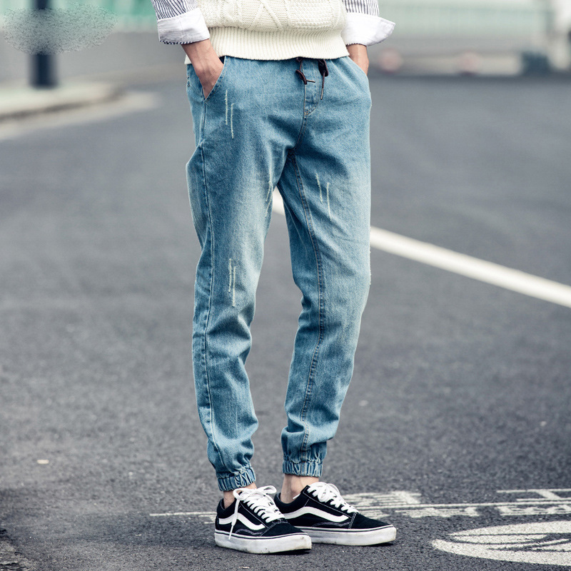 

2020 Men's Casual Loose Autumn Harlan Denim Cotton Hip Hop Loose Work Trousers Jeans Male Elastic waist Jeans Pants, 531