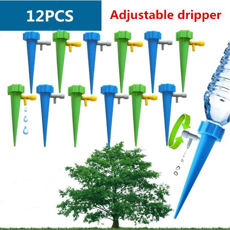 

12Pcs/Lot Adjustable Automatic Watering Irrigation Kits Indoor Houseplant Spikes Plant Potted Flower Energy Saving Environmental, Pls follow our store