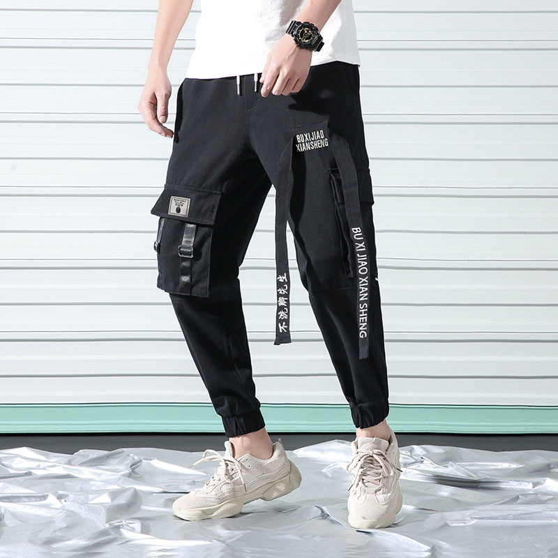 Sheng Xi Mens Stripe Pure Color Athletic Simple Joggers Pants