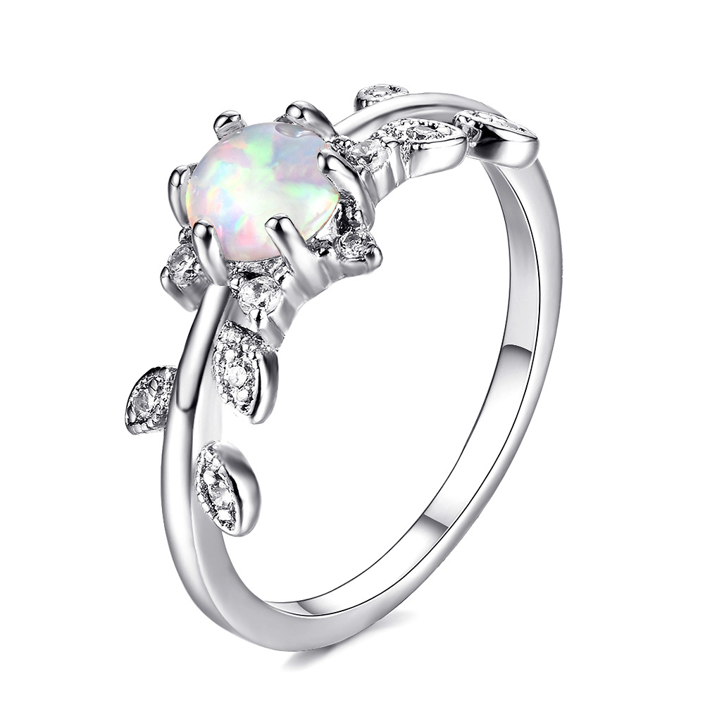 

10 Pieces 1 lot Trendy Wedding Jewelry Fire Opal Gems Silver Rings Russia American Australia Women Rings Jewelry Gift