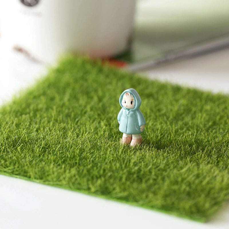 

Square Artificial Simulated Plants Lawn Turf Green Grass Fake Moss Mat 30*30CM DIY Mini Fairy Garden Tools 1Pcs, As pic