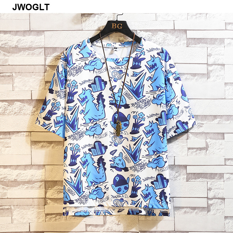 

New Fashion Harajuku Tees Mens Summer O-Neck T Loose Shirts Short Sleeve Funny Printed Oversize Couples Tops Streetwear 4XL 5XL Axieh, Black