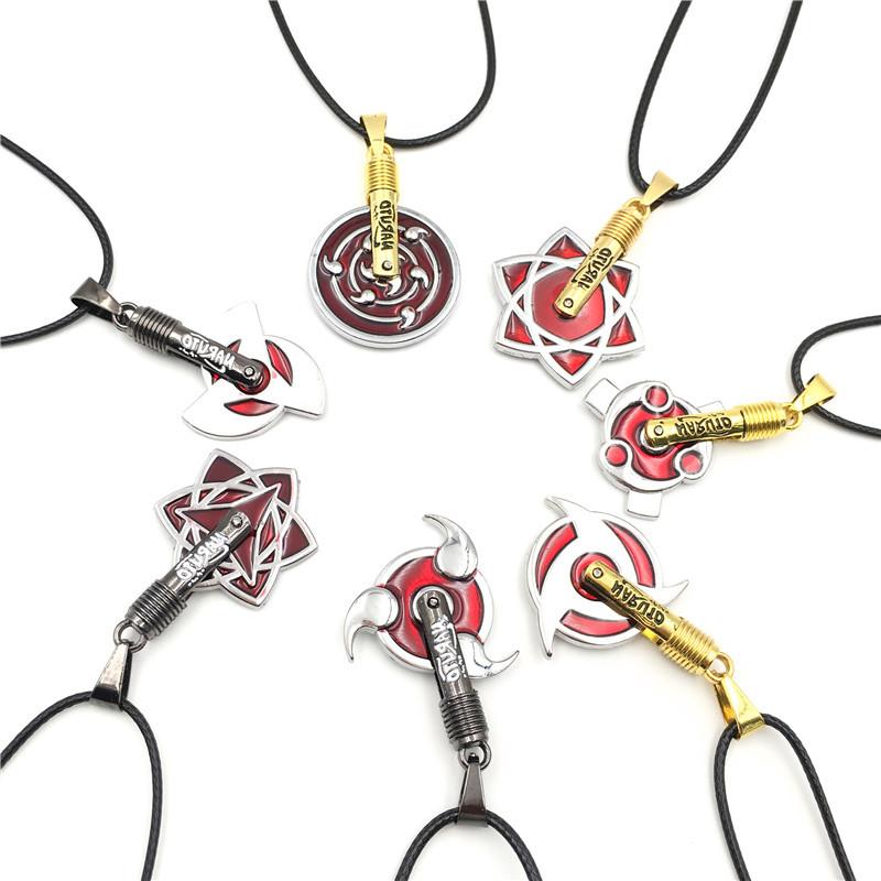 

Pretty Anime Necklace Wholesale Anime Cosplay graceful Jewelry Naruto 7 Different Designs New Leather Pendant Necklaces
