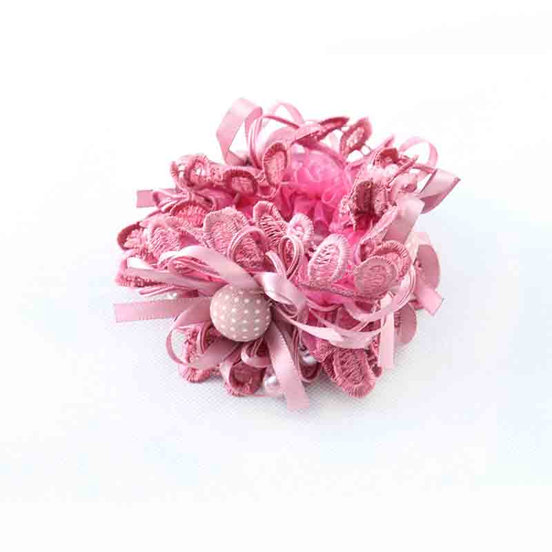 

Girl Lace Hair Ring New Arrival Organza Hair Accessaries Korean Fashion Style Flower Shape Elastic Band Water Soluble Silk