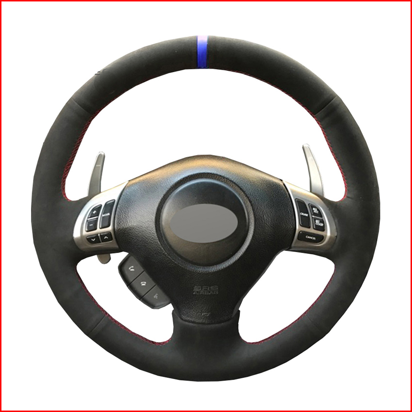 

Black Suede Hand Sew Steering Wheel Cover for Subaru Forester 2008-2012 Impreza 2007-2014 Legacy Outback 2006-2009 Exiga 2