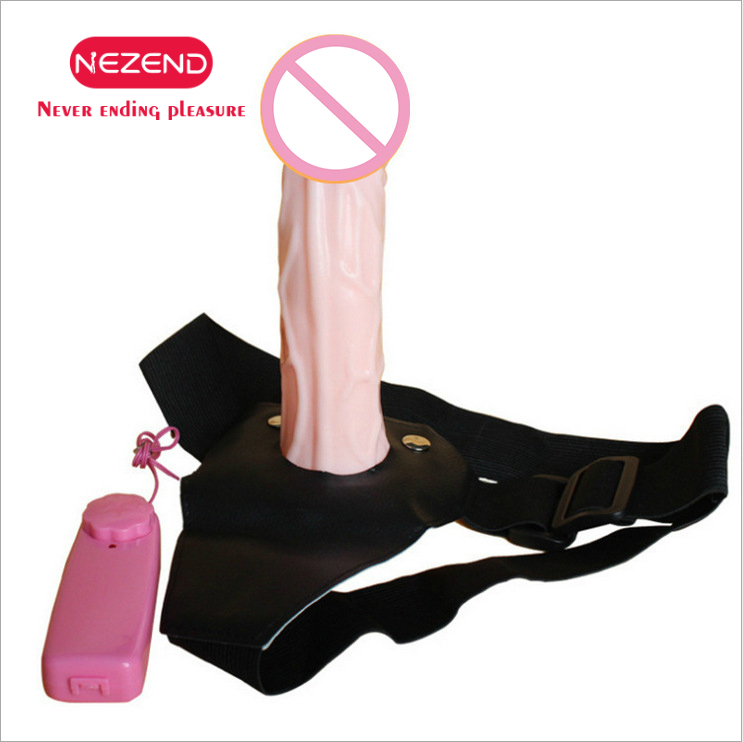 

NEZEND Wearable Vibrating Penis Adult Sex Toys Silicone Lesbian Strap On Harness Vibrator Dildo For Couples Hollow Design Men Y191217